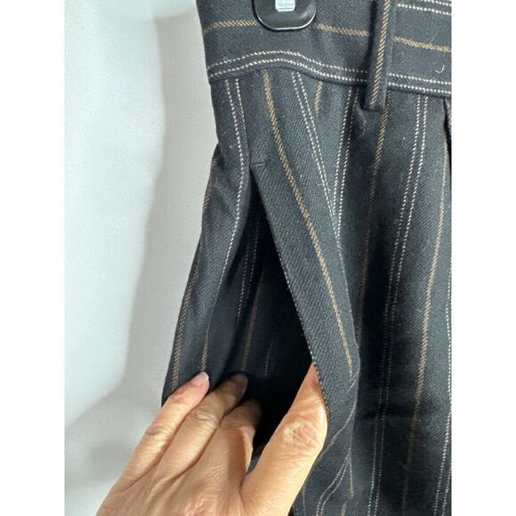 Vince. Womens Black Flannel Stripe Wool Blend Pants High Waisted Cropped Size M - Picture 7 of 14